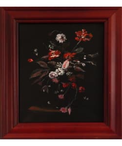 027 Red Flowers in a Black Vase